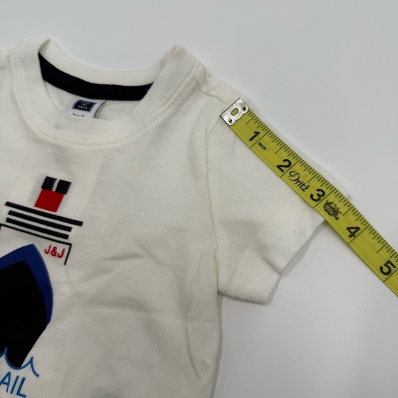 NWT Janie and Jack Set Sail Nautical T-Shirt 3-6 months White 100% Cotton - Picture 7 of 9